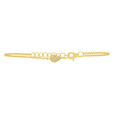 0.05ct 14k Yellow Gold Diamond Pave Bracelet